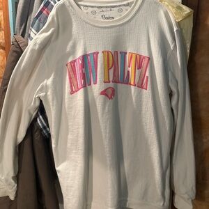 Pressbox White Sweatshirt with Colorful New Paltz Print